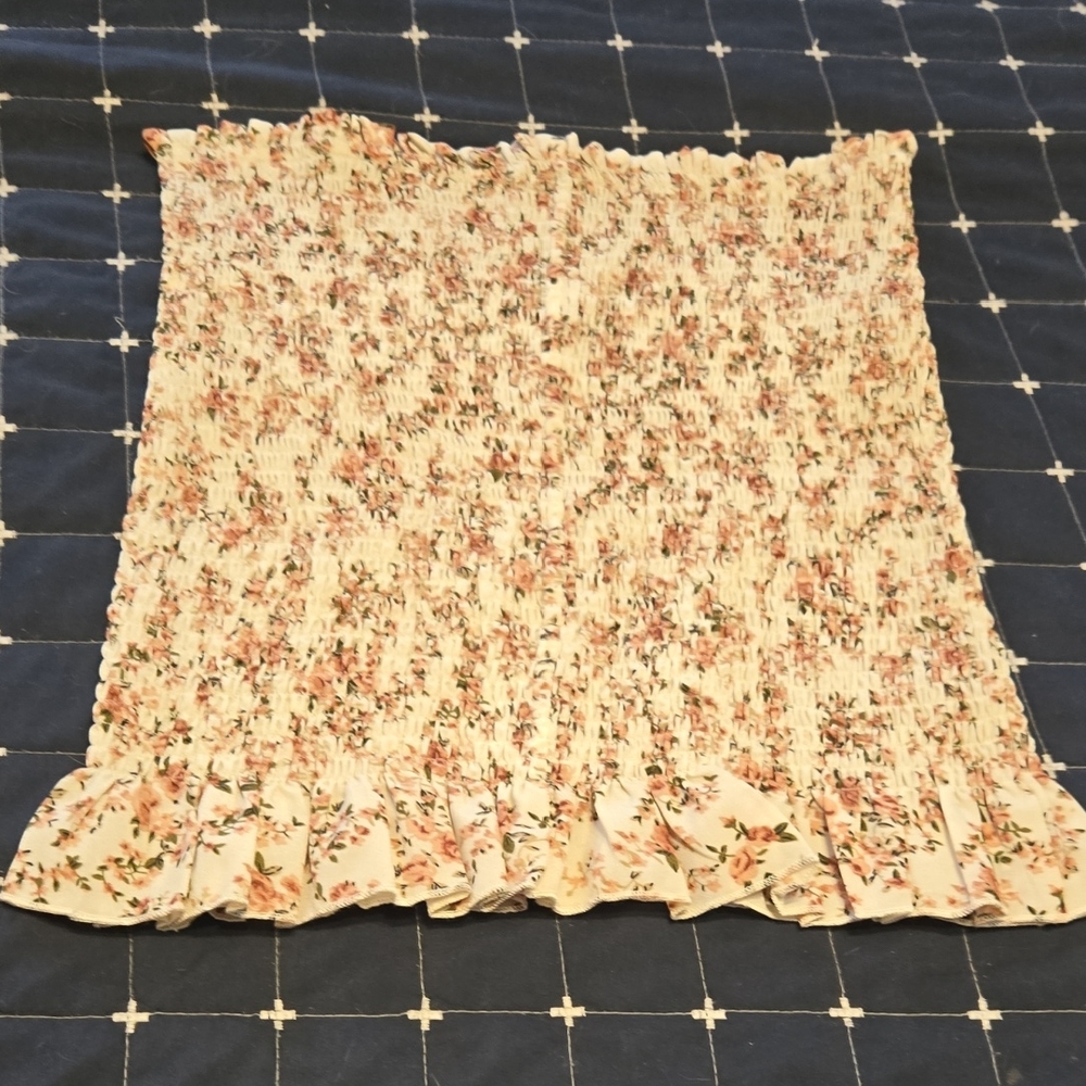 SHEIN Floral Ruffle Pencil Skirt
